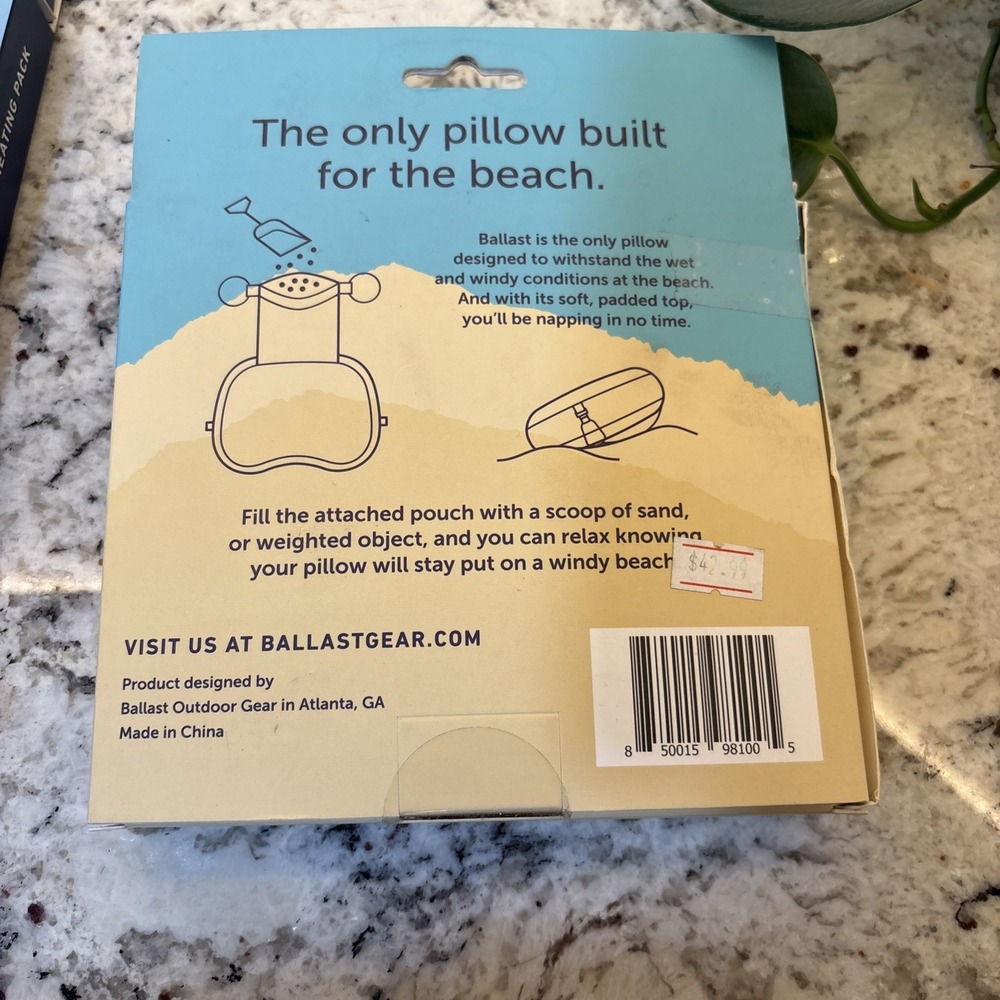 Ballast Beach Pillow‎ + 2 Cooling Packs / Heating Packs summer camping beach fun - Picture 3 of 11